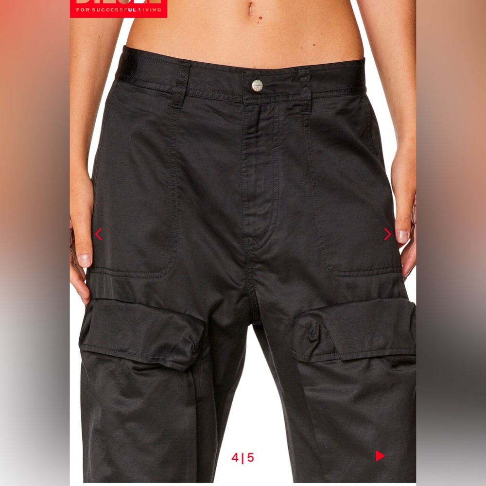 Diesel Black Wide-Leg Cargo Pants - Women's - Picture 3 of 11